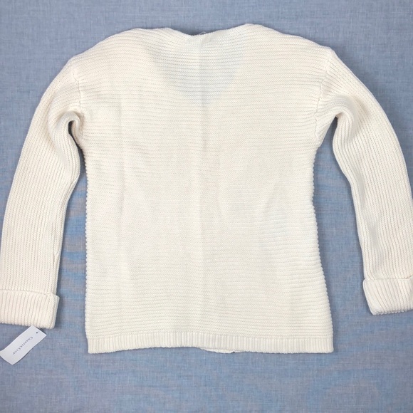 Charter Club Ivory V Neck Cuffed Sweater X-Small - Picture 6 of 6